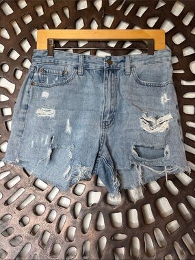 💙 JBD Light Blue Distressed Denim Shorts Women’s Large Stretch 10" Rise💙
